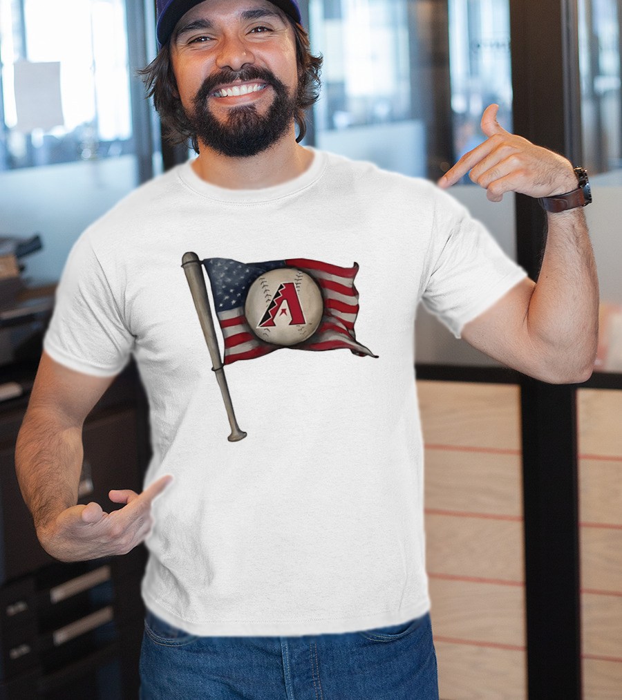 Arizona Diamondbacks American Flag Baseball Bat T-Shirt