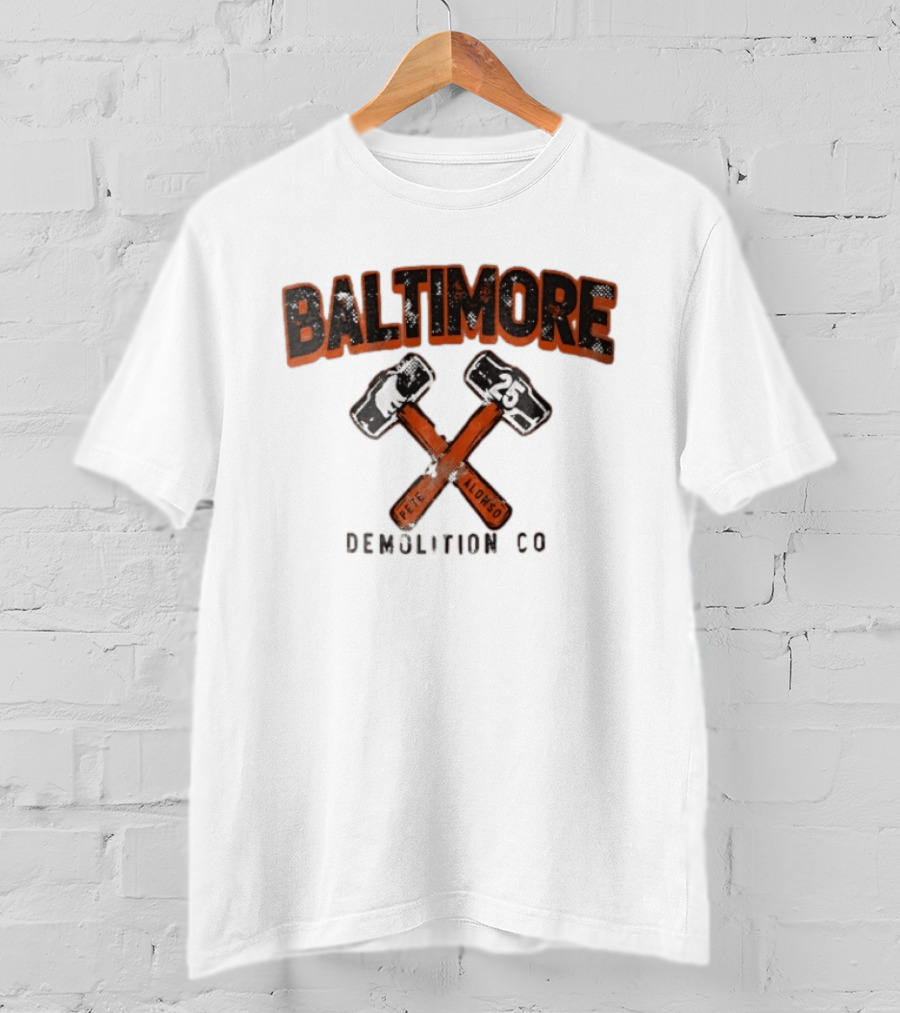 Baltimore Demolition Co Pete Alonso 25 Crossed Hammers Bear T-Shirt