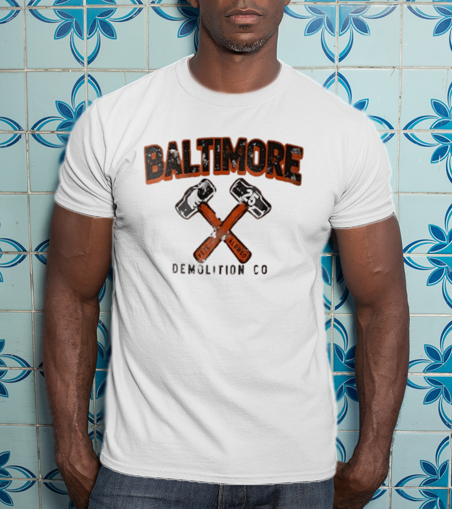 Baltimore Demolition Co Pete Alonso 25 Crossed Hammers Bear T-Shirt