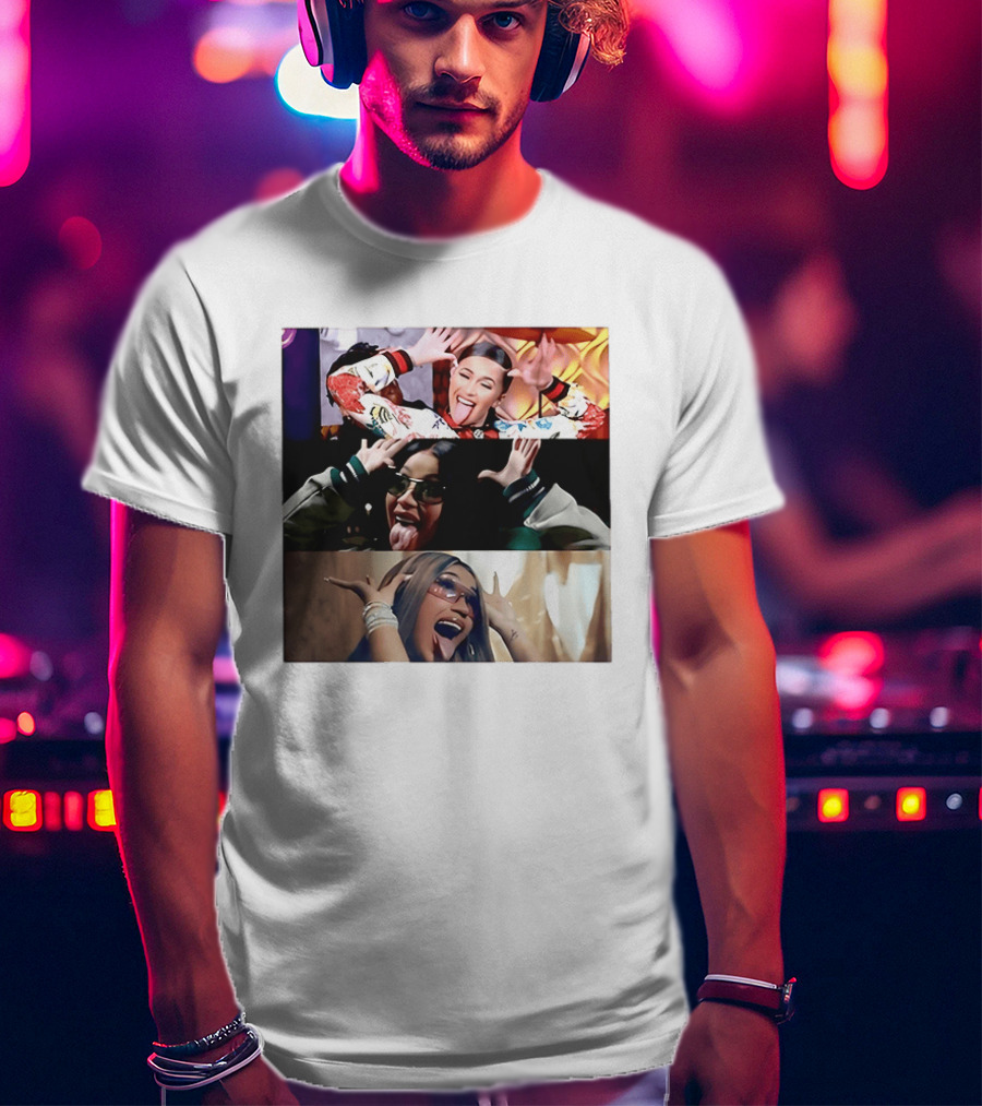 Cardi B Fun Iconic Expressions Collage T-Shirt
