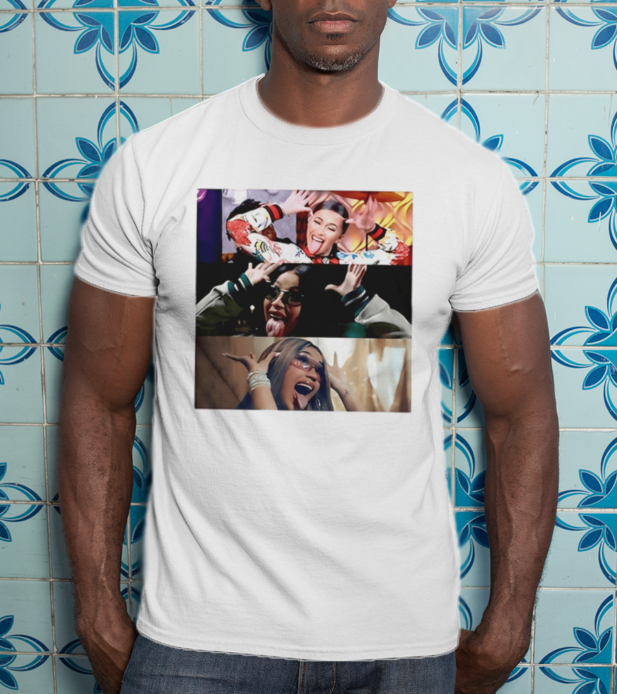 Cardi B Fun Iconic Expressions Collage T-Shirt