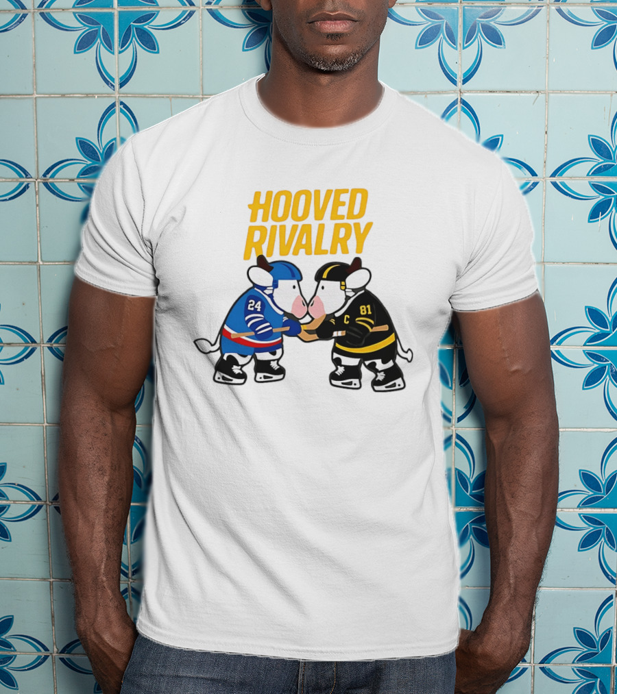 Hooved Rivalry Ilya Rozanov 24 Vs Shane Hollander 81 Hockey Faceoff T-Shirt