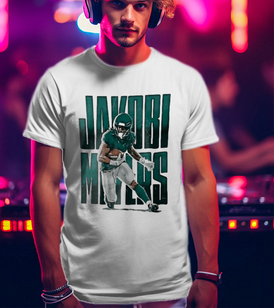 Jakobi Meyers Football Player Carrying Ball Distressed T-Shirt