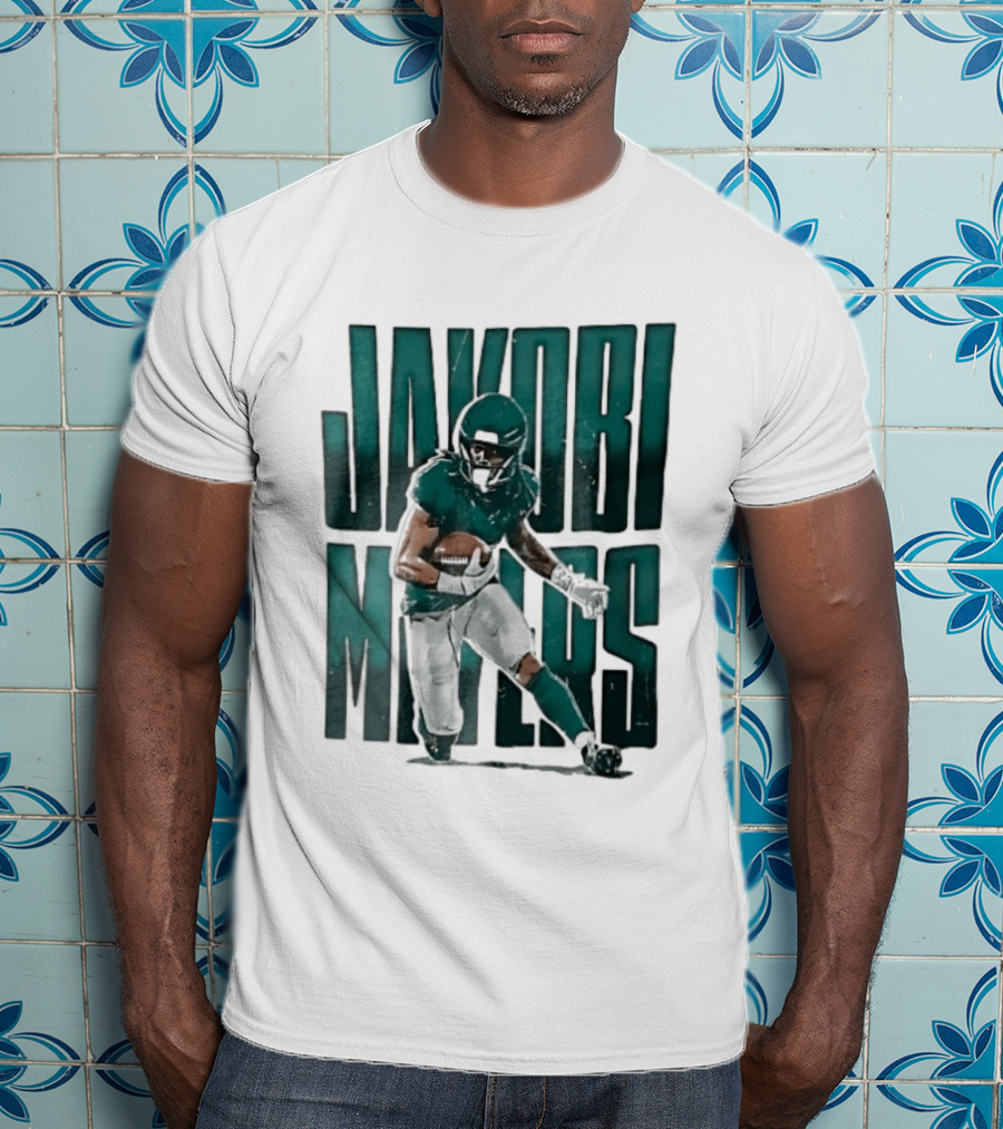 Jakobi Meyers Football Player Carrying Ball Distressed T-Shirt