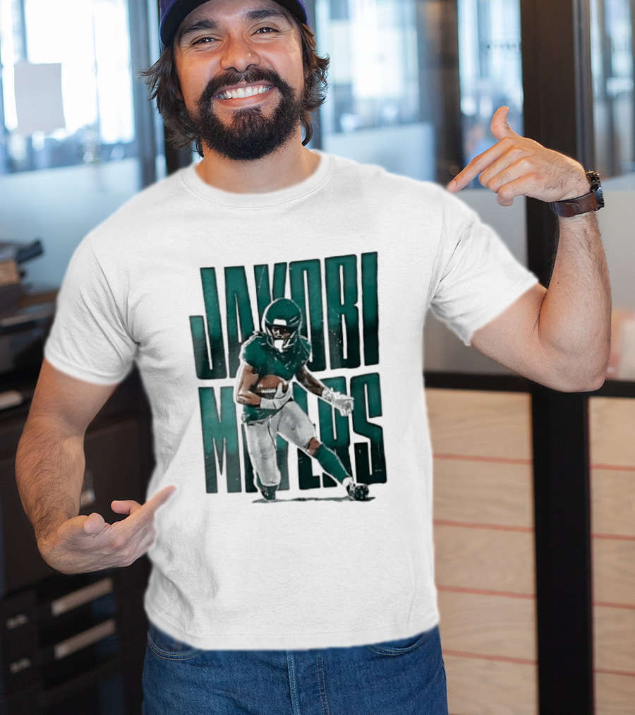 Jakobi Meyers Football Player Carrying Ball Distressed T-Shirt