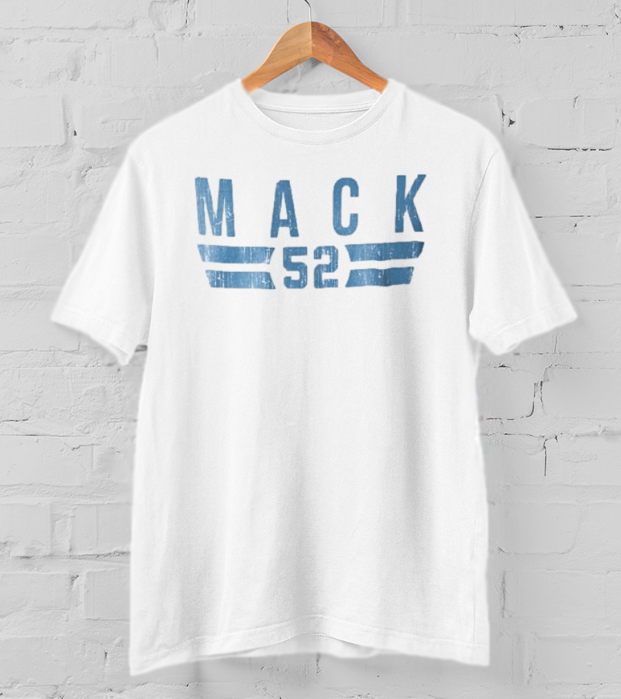 Mack 52 Distressed Blue Vintage Style Double Horizontal Stripes T-Shirt