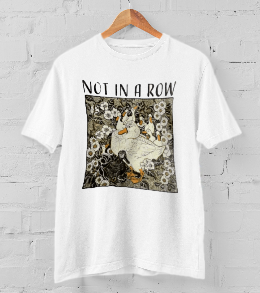 Not In A Row Ducks Floral Pattern Botanical T-Shirt