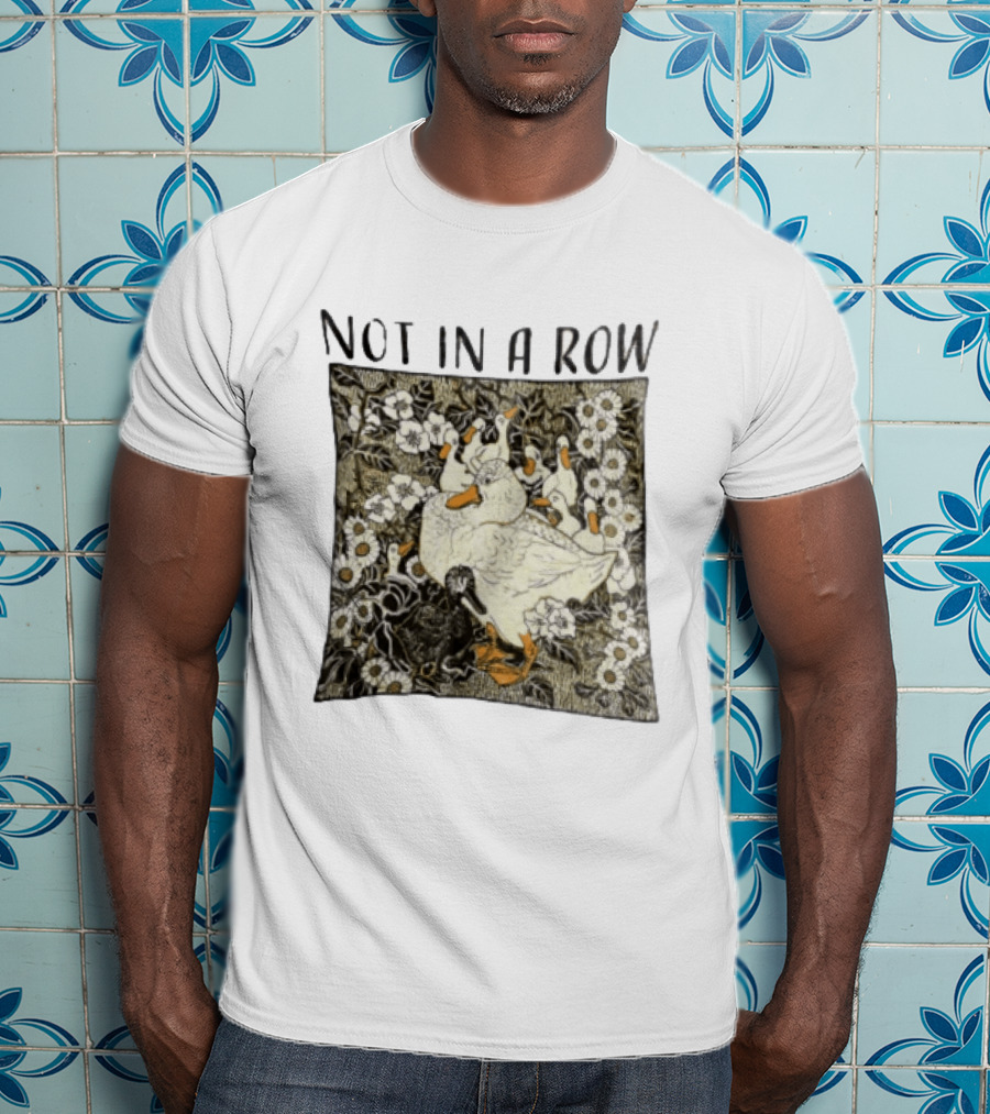 Not In A Row Ducks Floral Pattern Botanical T-Shirt