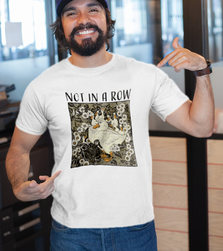 Not In A Row Ducks Floral Pattern Botanical T-Shirt