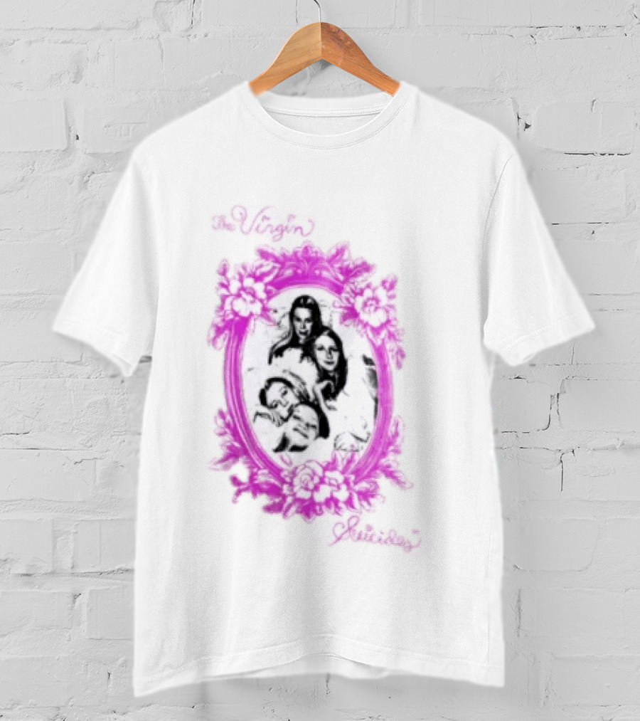 The Virgin Suicides Girls Pink Floral Oval Frame T-Shirt