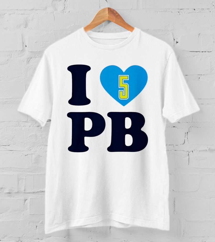 I Love PB Heart 5 Blue And Yellow T-Shirt