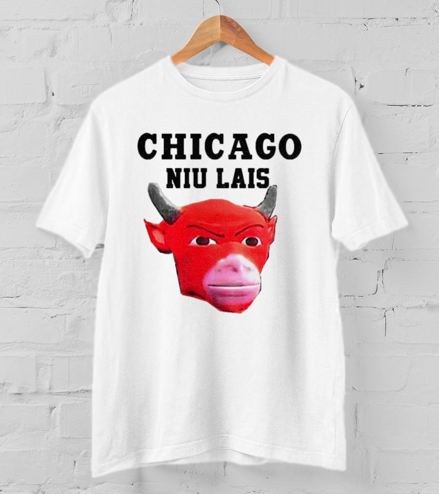 Chicago Bulls Niu Lais Red Bull Head T-Shirt