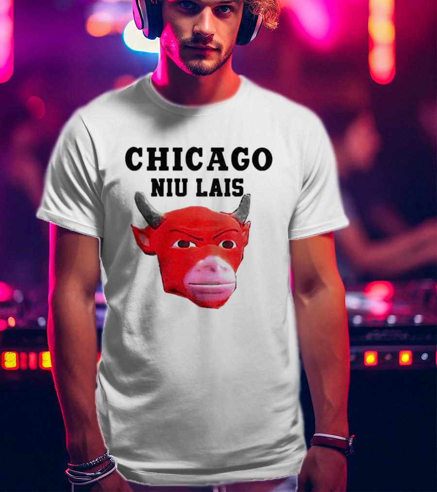 Chicago Bulls Niu Lais Red Bull Head T-Shirt