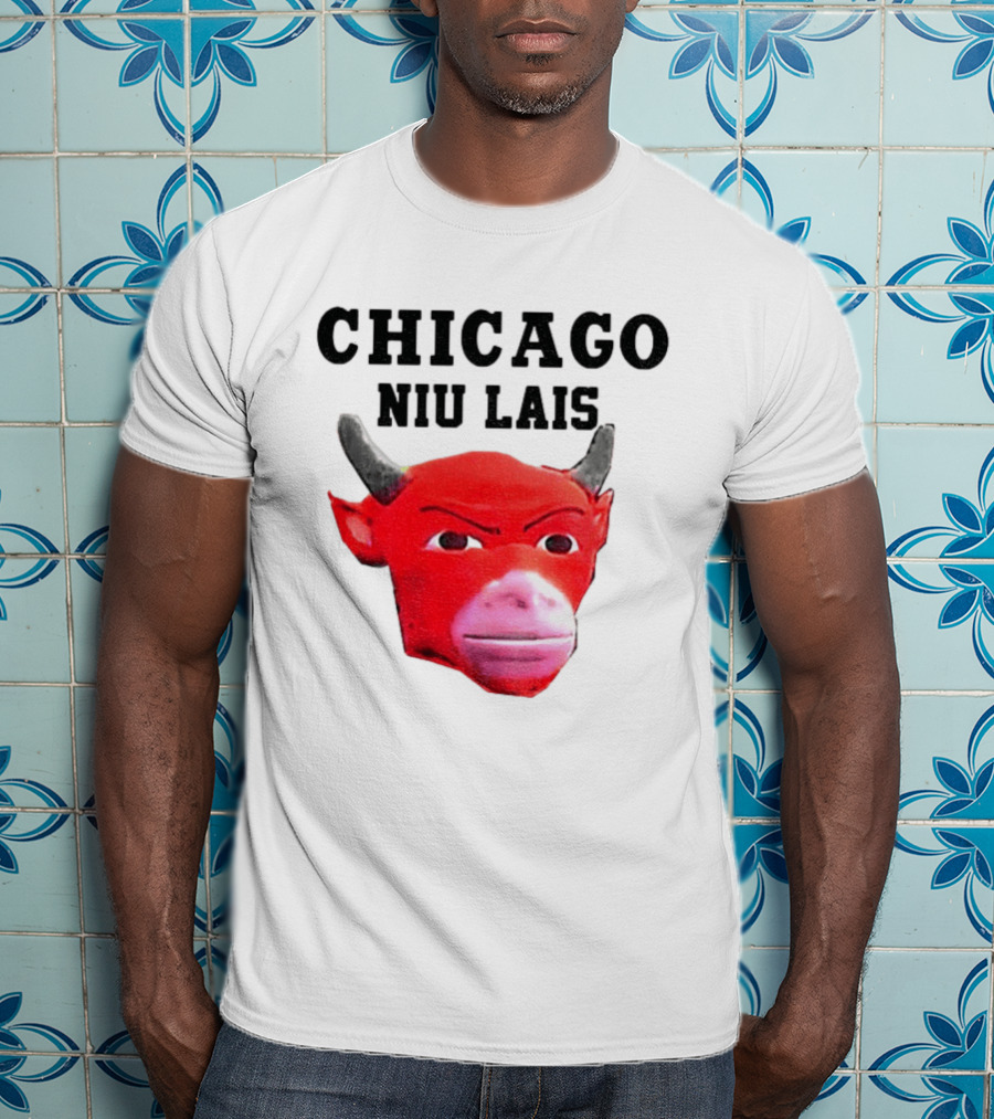 Chicago Bulls Niu Lais Red Bull Head T-Shirt