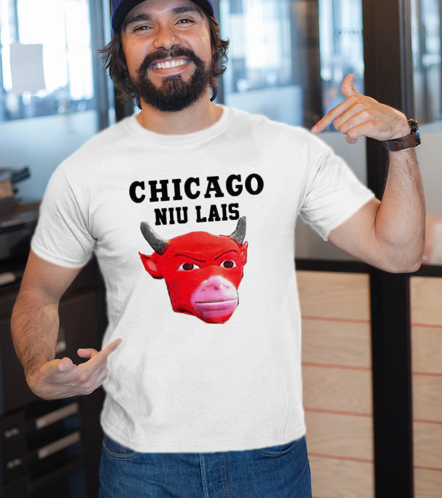 Chicago Bulls Niu Lais Red Bull Head T-Shirt