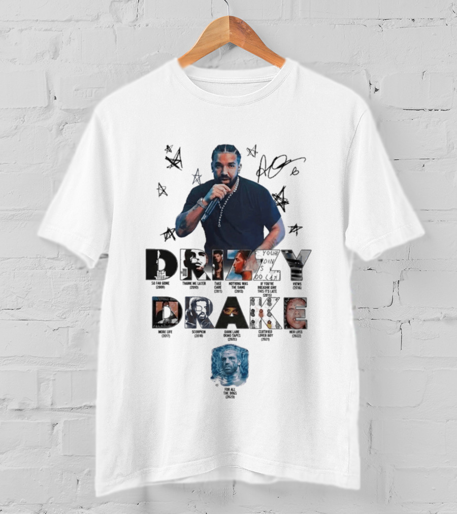 Drake Drizzy Album Titles Collage Hip Hop Artist Montage T-Shirt