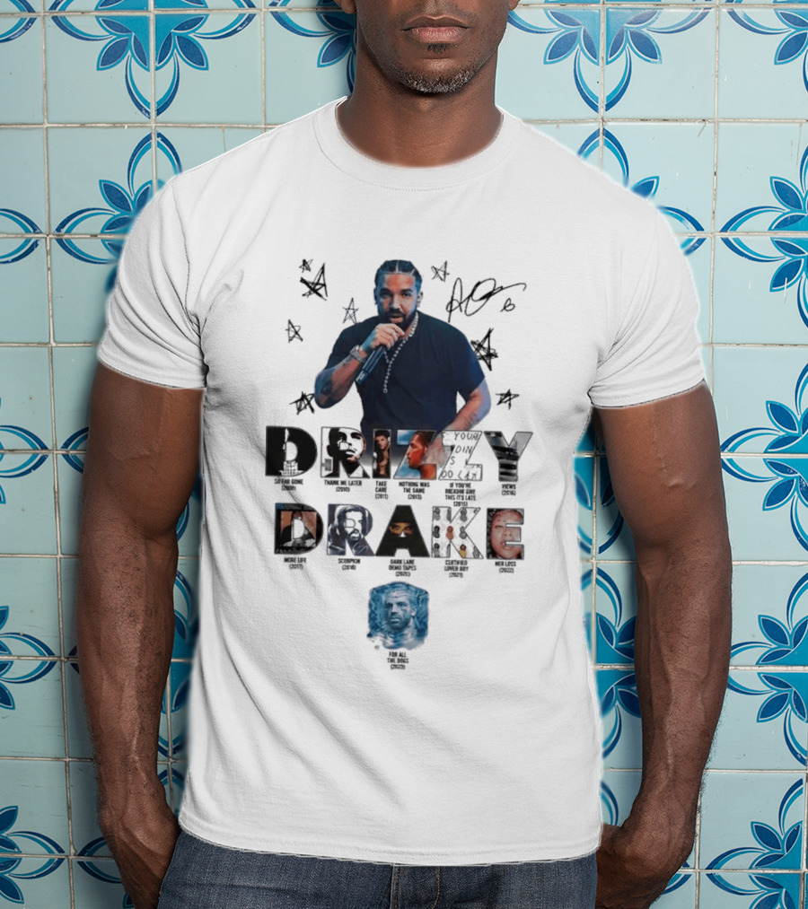 Drake Drizzy Album Titles Collage Hip Hop Artist Montage T-Shirt