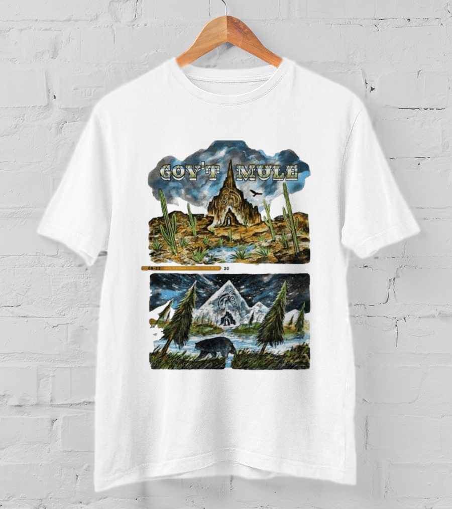 Govt Mule Two Night Kicking In Your Stall 2026 Santa Fe Aug 22 Vail Aug 23 Desert Scene Bear Mountain T-Shirt