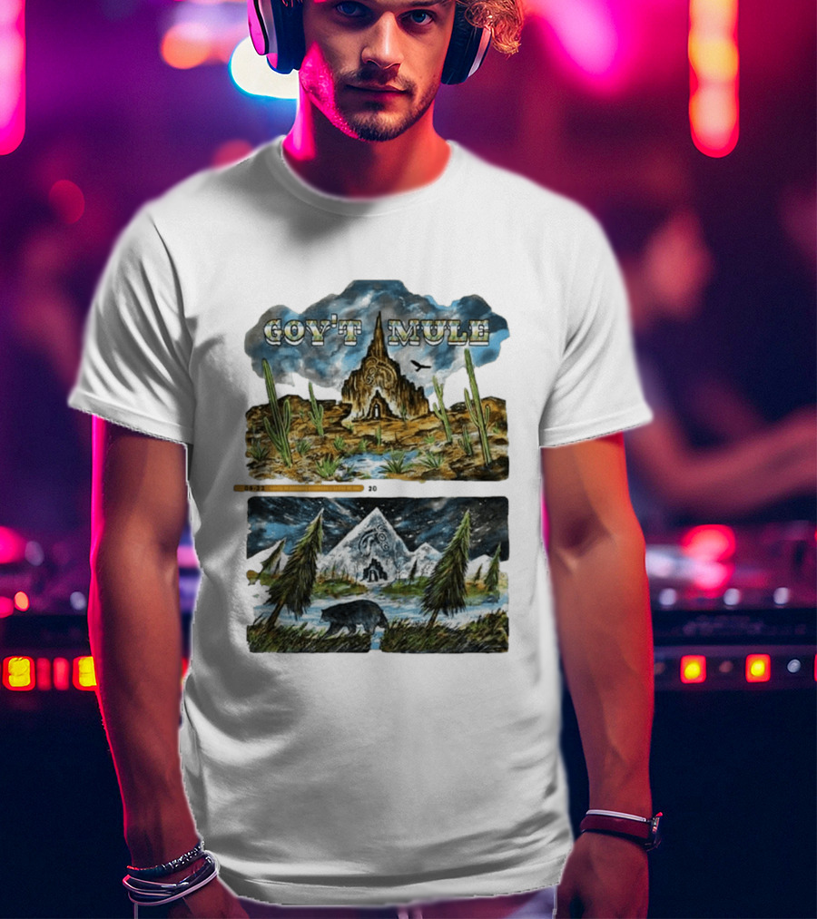 Govt Mule Two Night Kicking In Your Stall 2026 Santa Fe Aug 22 Vail Aug 23 Desert Scene Bear Mountain T-Shirt