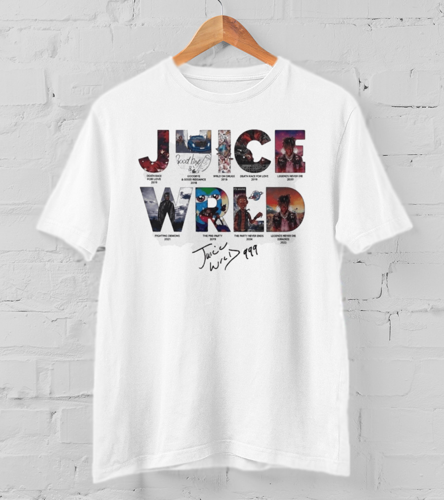 Juice WRLD 999 Death Race For Love Goodbye And Good Riddance Legends Never Die Fighting Demons The Party Never Ends Wild On Drugs T-Shirt