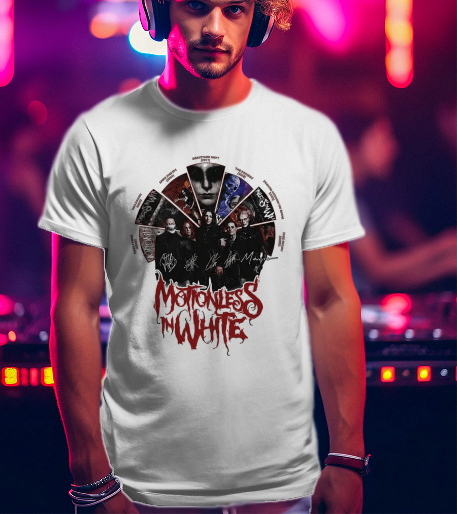 Motionless In White Band Album Art Collage Wheel T-Shirt