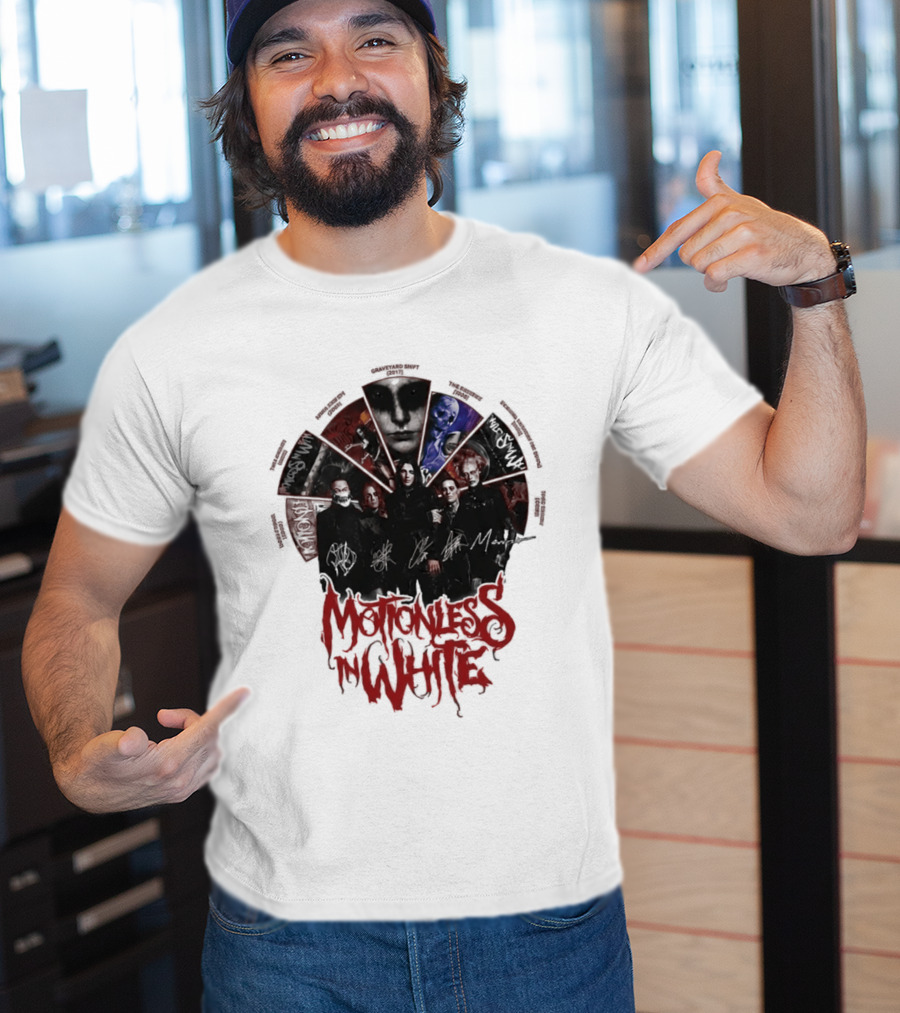 Motionless In White Band Album Art Collage Wheel T-Shirt