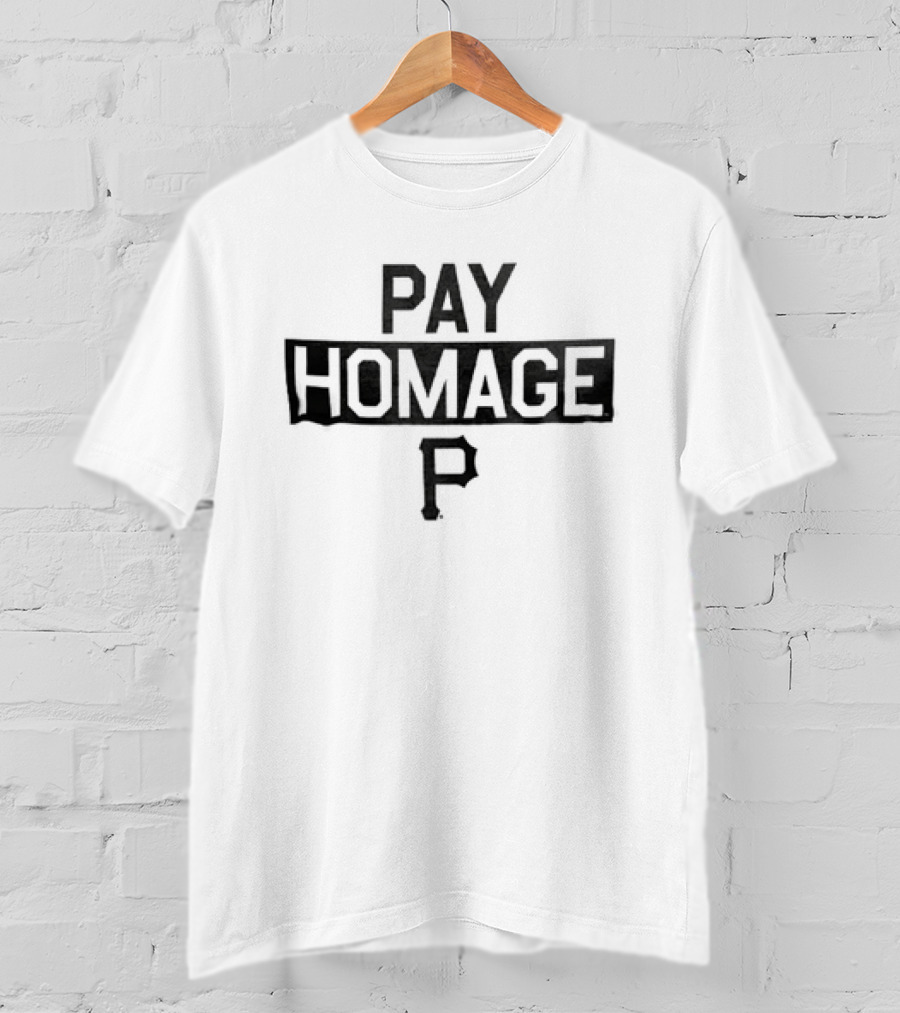Pay Homage Pittsburgh Pirates Block Lettering Black T-Shirt