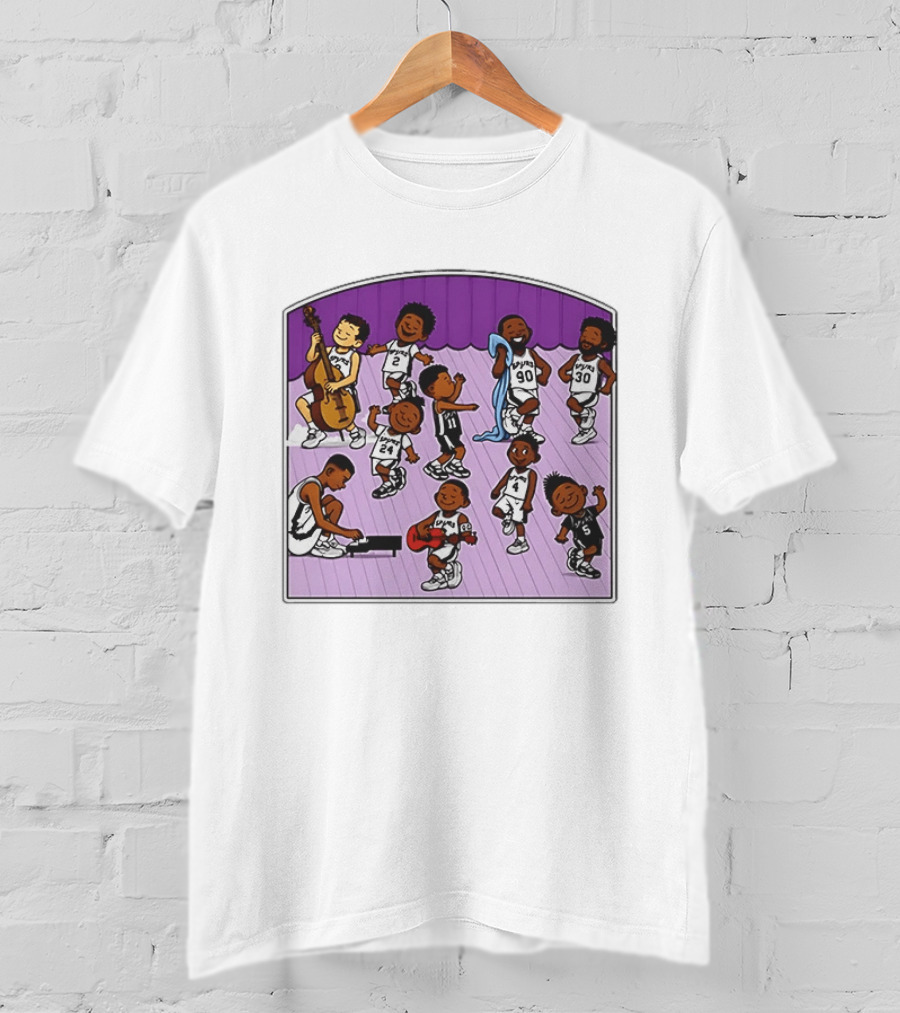 San Antonio Spurs Cartoon Players Music Band Comedy T-Shirt