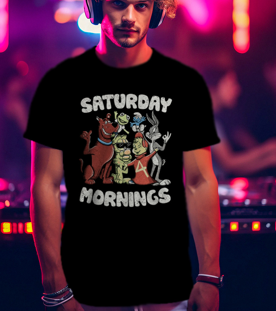 Saturday Mornings With Classic Cartoon Characters T-Shirt