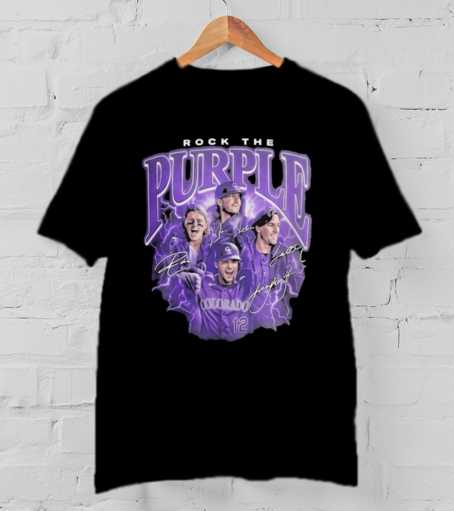 Colorado Rockies Rock The Purple 2026 Team Signatures T-Shirt