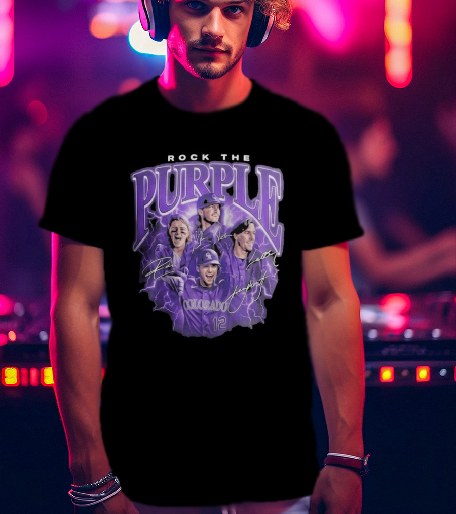 Colorado Rockies Rock The Purple 2026 Team Signatures T-Shirt