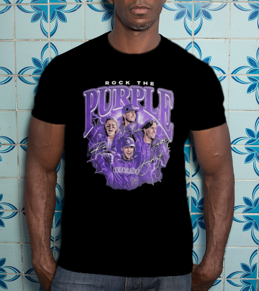Colorado Rockies Rock The Purple 2026 Team Signatures T-Shirt