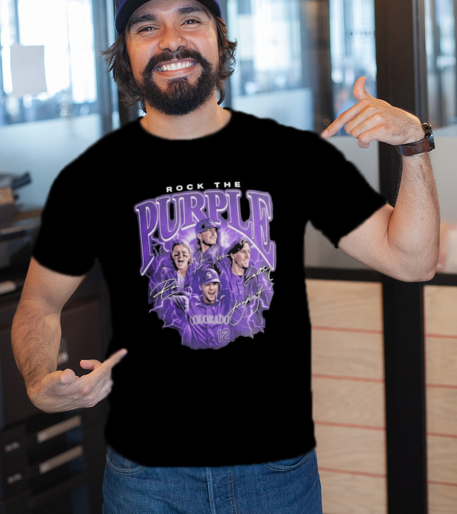 Colorado Rockies Rock The Purple 2026 Team Signatures T-Shirt