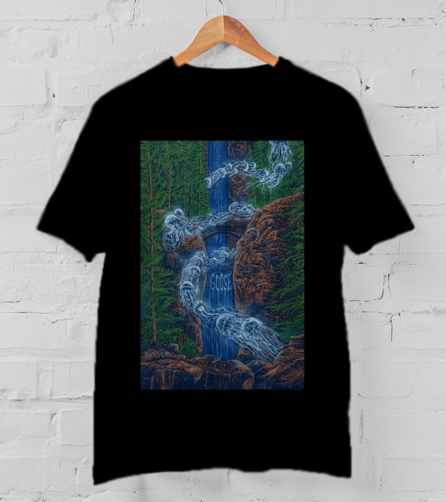 Goose Summer Tour 2026 Hayden Homes Amphitheater Bend August 21 22 Waterfall Forest Scene T-Shirt