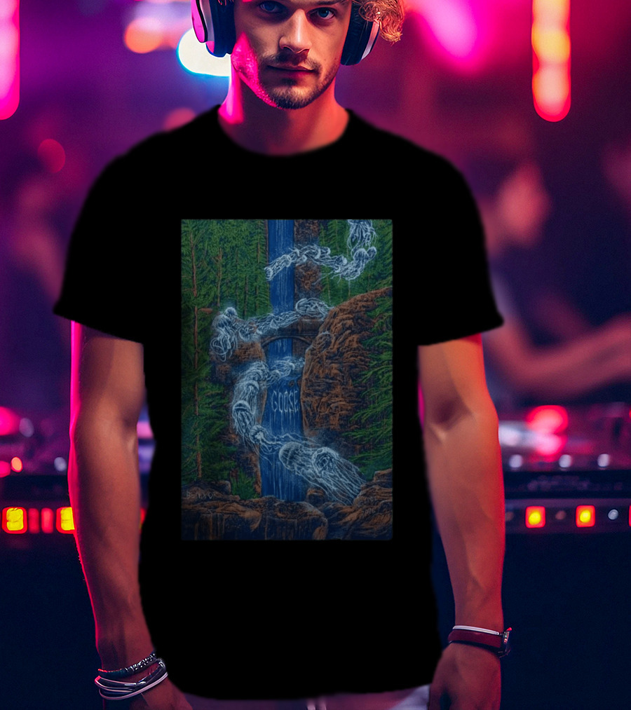 Goose Summer Tour 2026 Hayden Homes Amphitheater Bend August 21 22 Waterfall Forest Scene T-Shirt