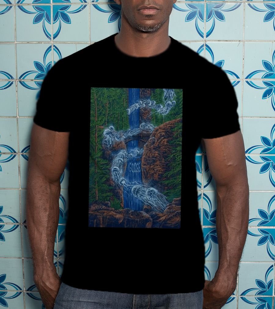 Goose Summer Tour 2026 Hayden Homes Amphitheater Bend August 21 22 Waterfall Forest Scene T-Shirt
