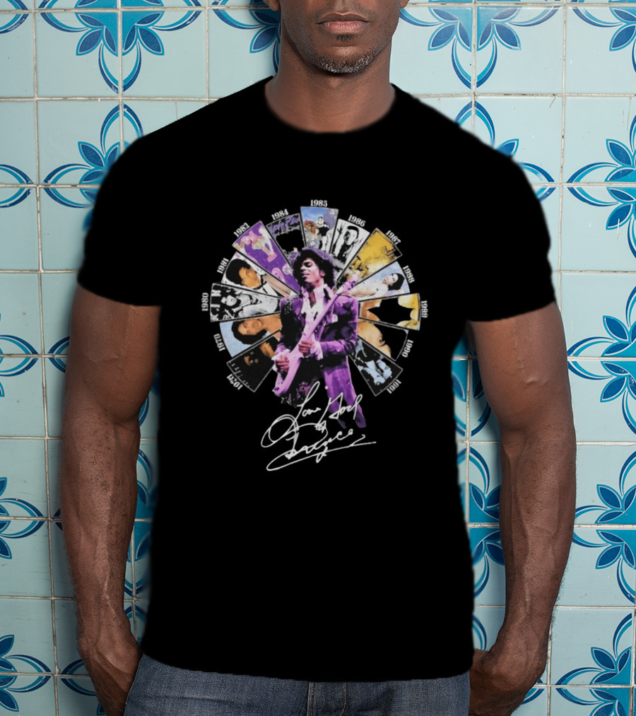 Prince Albums Wheel 1999 Love God Music Legend T-Shirt
