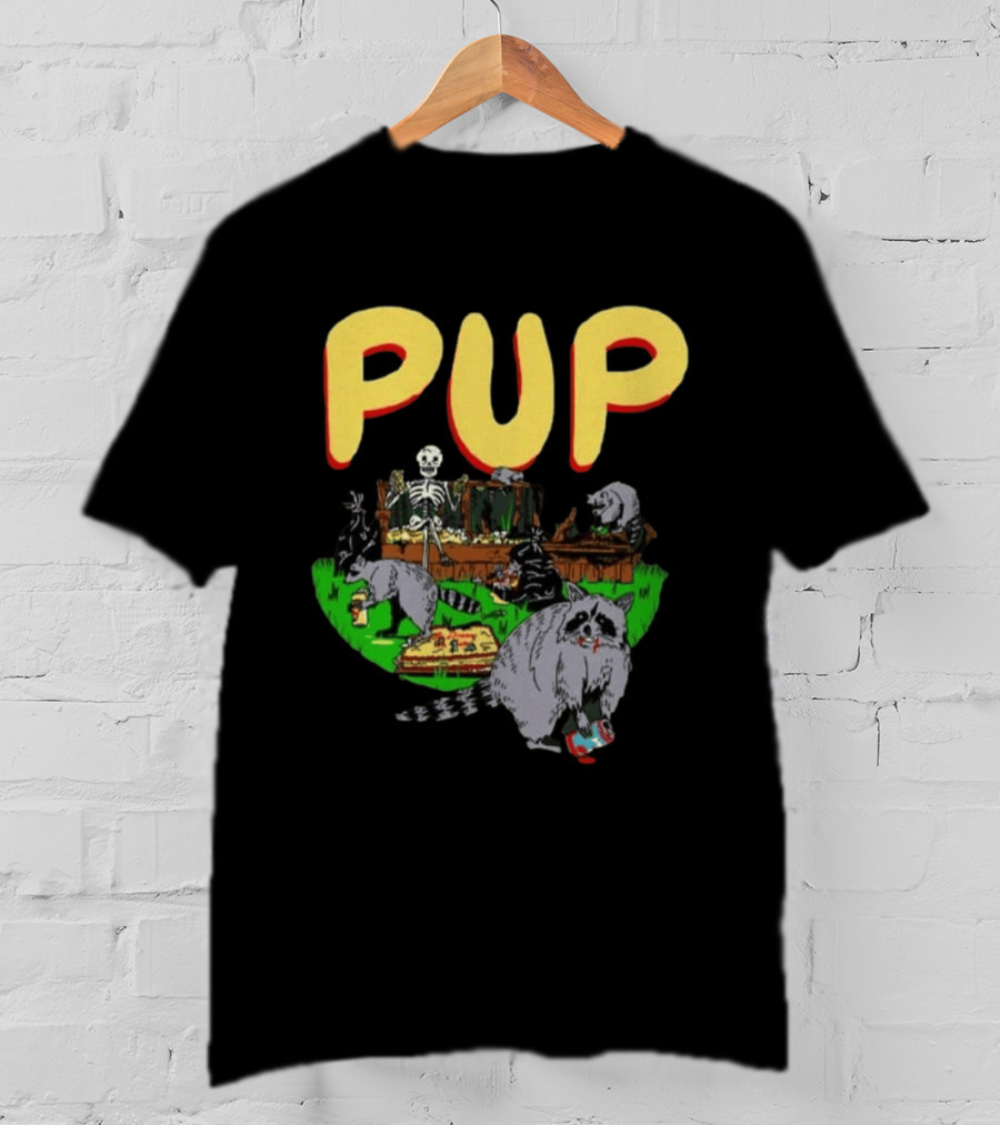 Pup The Band Racoon 2026 Tour Toronto ON Canada Pop Up Festive Skeleton Party T-Shirt