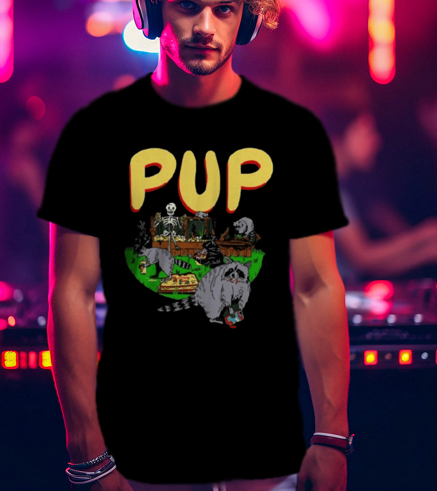 Pup The Band Racoon 2026 Tour Toronto ON Canada Pop Up Festive Skeleton Party T-Shirt
