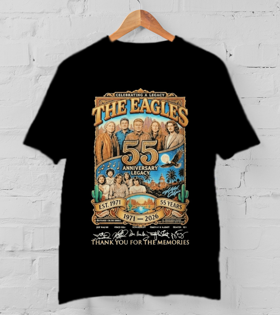 Celebrating A Legacy The Eagles 55 Anniversary 1971 2026 Thank You For The Memories T-Shirt