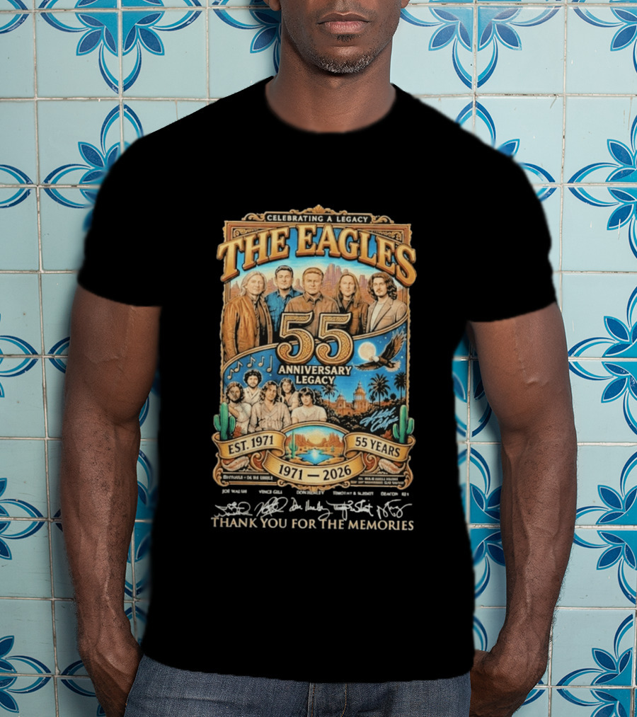 Celebrating A Legacy The Eagles 55 Anniversary 1971 2026 Thank You For The Memories T-Shirt