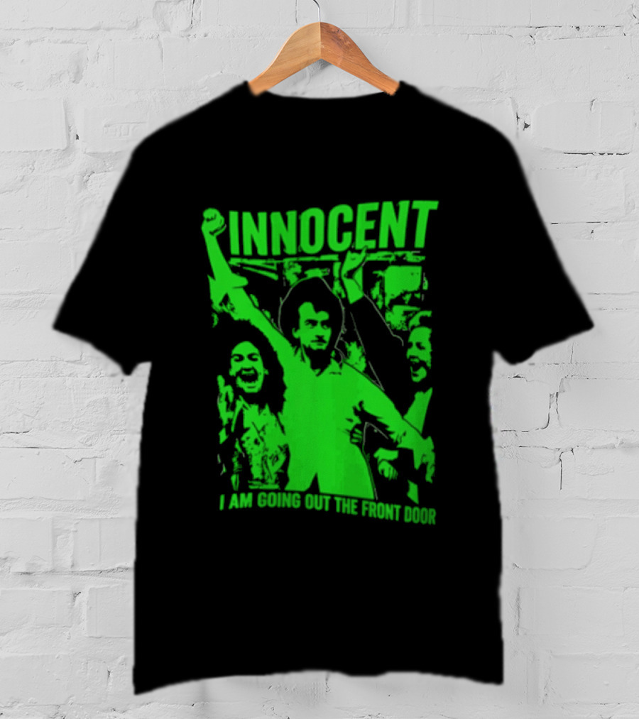 Innocent I Am Going Out The Front Door Retro Style People In Motion T-Shirt
