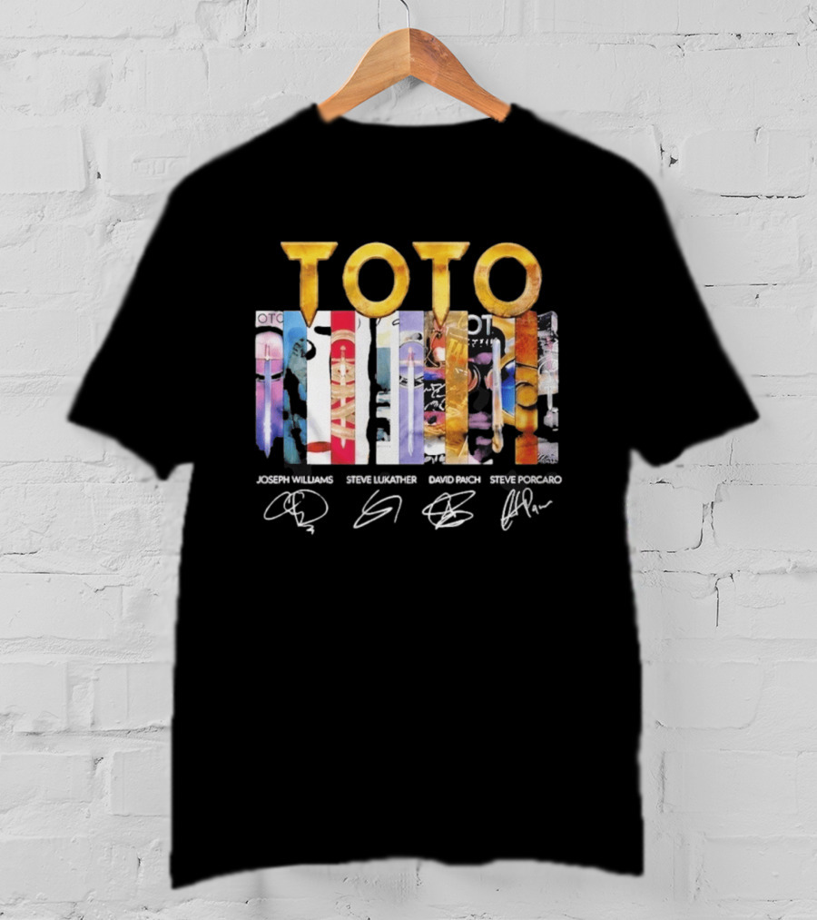 TOTO Band Discography Joseph Williams Steve Lukather David Paich Steve Porcaro Signatures Rock T-Shirt
