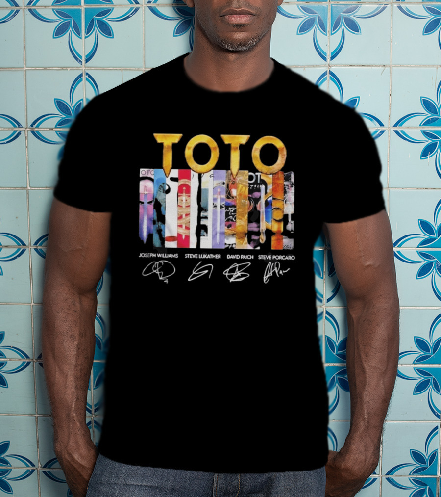 TOTO Band Discography Joseph Williams Steve Lukather David Paich Steve Porcaro Signatures Rock T-Shirt