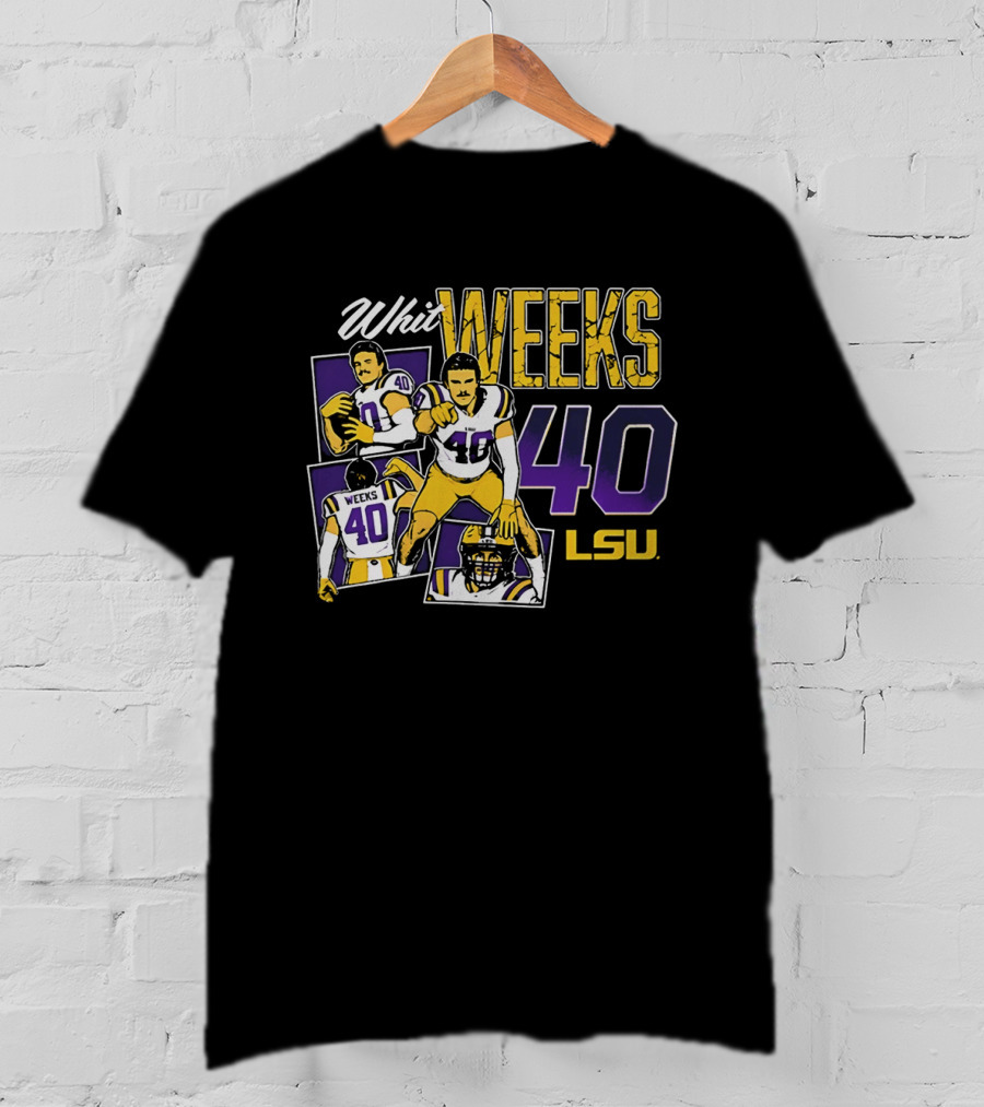 Whit Weeks LSU Tigers Number 40 College Football Collage T-Shirt