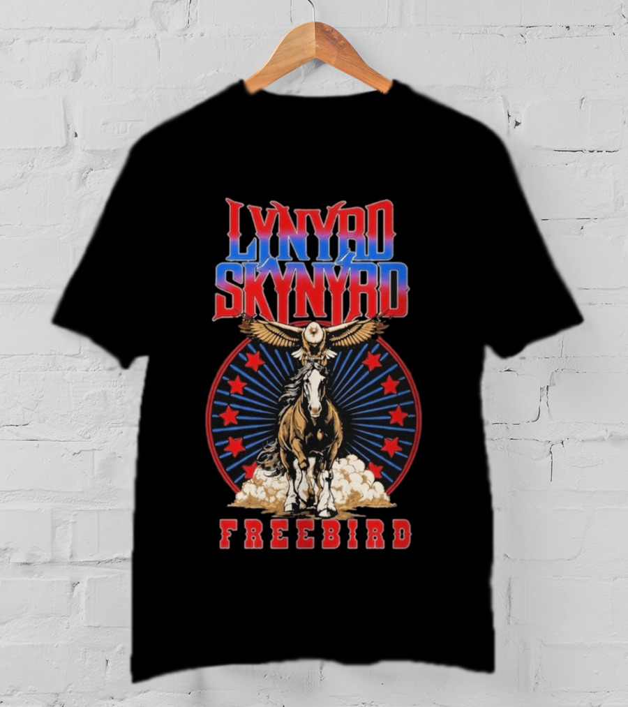 Lynyrd Skynyrd Freebird Eagle Horse Red Stars T-Shirt