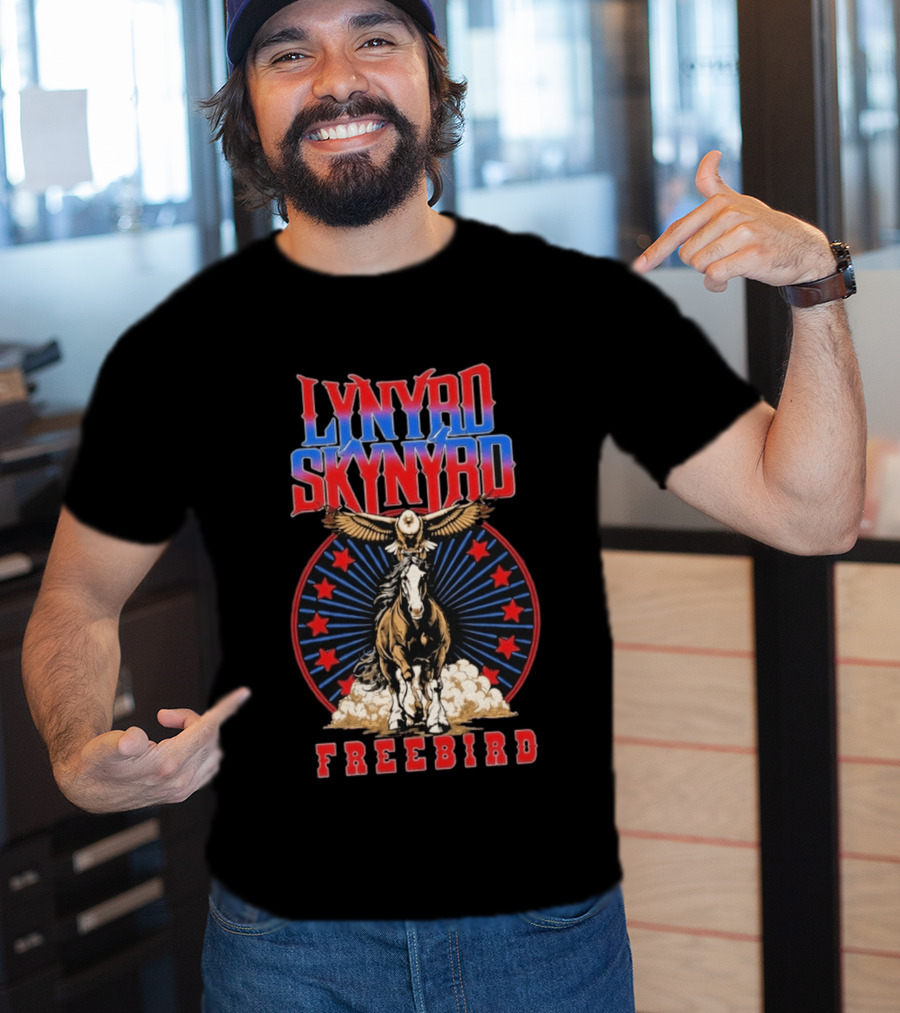 Lynyrd Skynyrd Freebird Eagle Horse Red Stars T-Shirt
