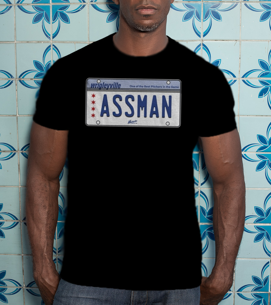 Wrigleyville Assman License Plate One Of The Best Pitchers In The Game T-Shirt