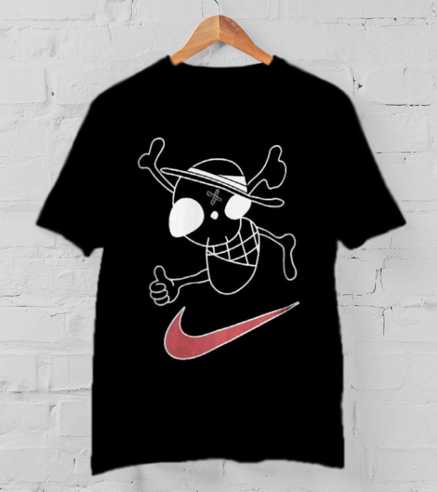 Pirate Straw Hat Skull Thumbs Up Nike T-Shirt