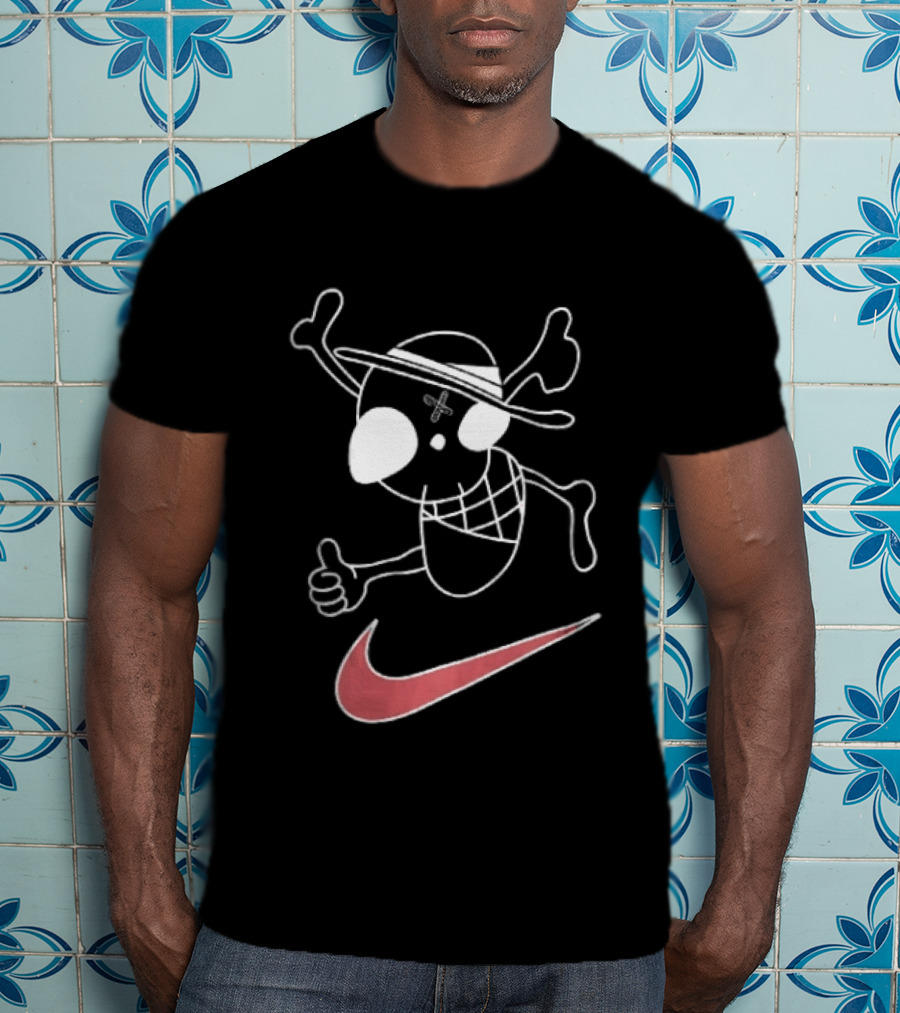 Pirate Straw Hat Skull Thumbs Up Nike T-Shirt